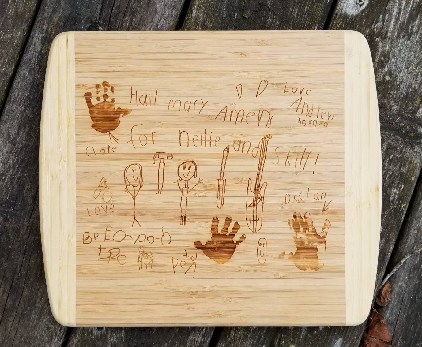 etsy bamboo cutting board