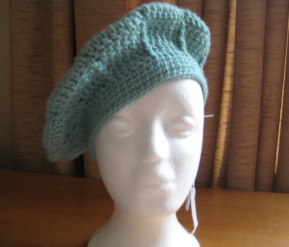 Hand Crocheted Pinwheel Pattern Beret Hat (item # SH0022