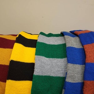 Hand Knit double layer scarves in many colour combo Get your school, house, team, colour inspired scarf here image 9