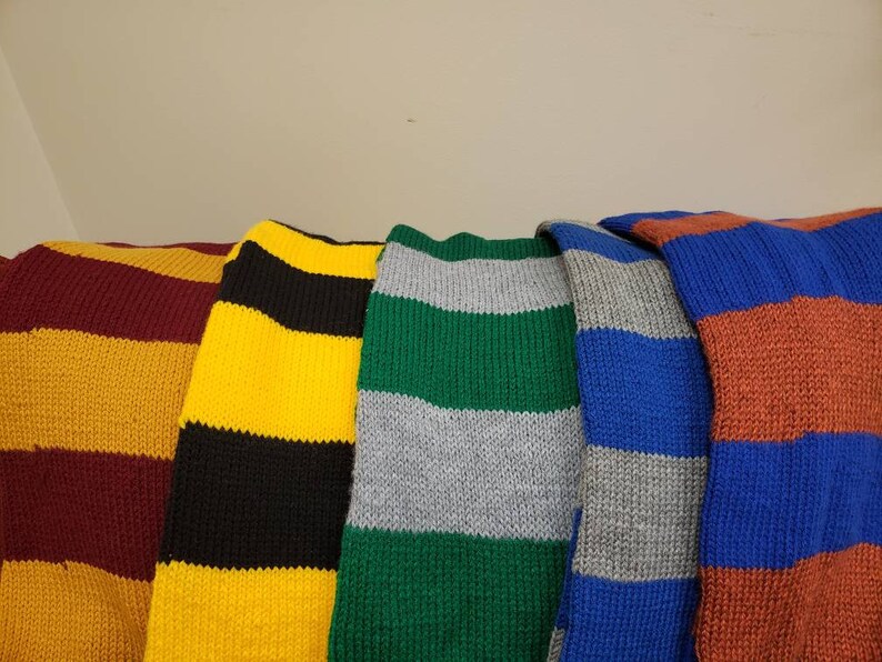 Hand Knit double layer scarves in many colour combo Get your school, house, team, colour inspired scarf here image 9