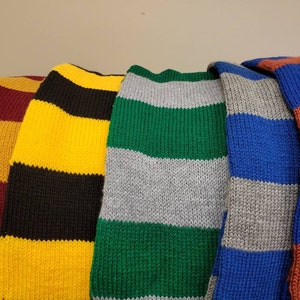 Hand Knit double layer scarves in many colour combo Get your school, house, team, colour inspired scarf here image 1