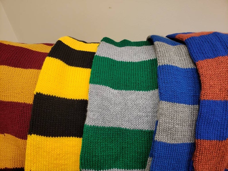 Hand Knit double layer scarves in many colour combo Get your school, house, team, colour inspired scarf here image 1