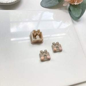Sandcastle Stud Earring Cutter - Beach Theme Polymer Clay Cutter Tools for Earring Making - Jewelry Making - 3D Printed - Fondant Cutters