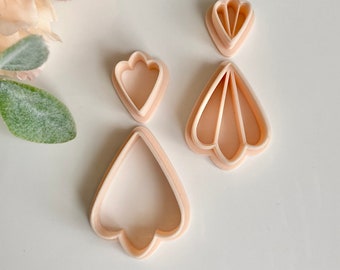 Scallop Teardrop Clay Cutter: Embossed Polymer Clay Earring Making