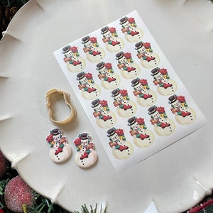 Snowman Clay Cutter and Clay Transfer Set - Vintage Christmas Clay Cutter Set - Polymer Tools - Holiday Polymer Clay Tools - Sharp Cutters