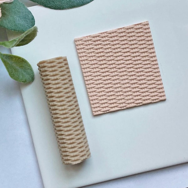 Rattan Texture Roller for Clay Earring Making - Polymer Clay Pattern Embossing Roller - 3D Printed Fancy Scroll Pattern - Clay Tools