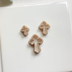 Cross Clay Cutter - Scalloped Fancy Cross Polymer Clay Cutter - Religious - Easter - Sharp Clay Cutter for Earrings - Jewelry Making Supply