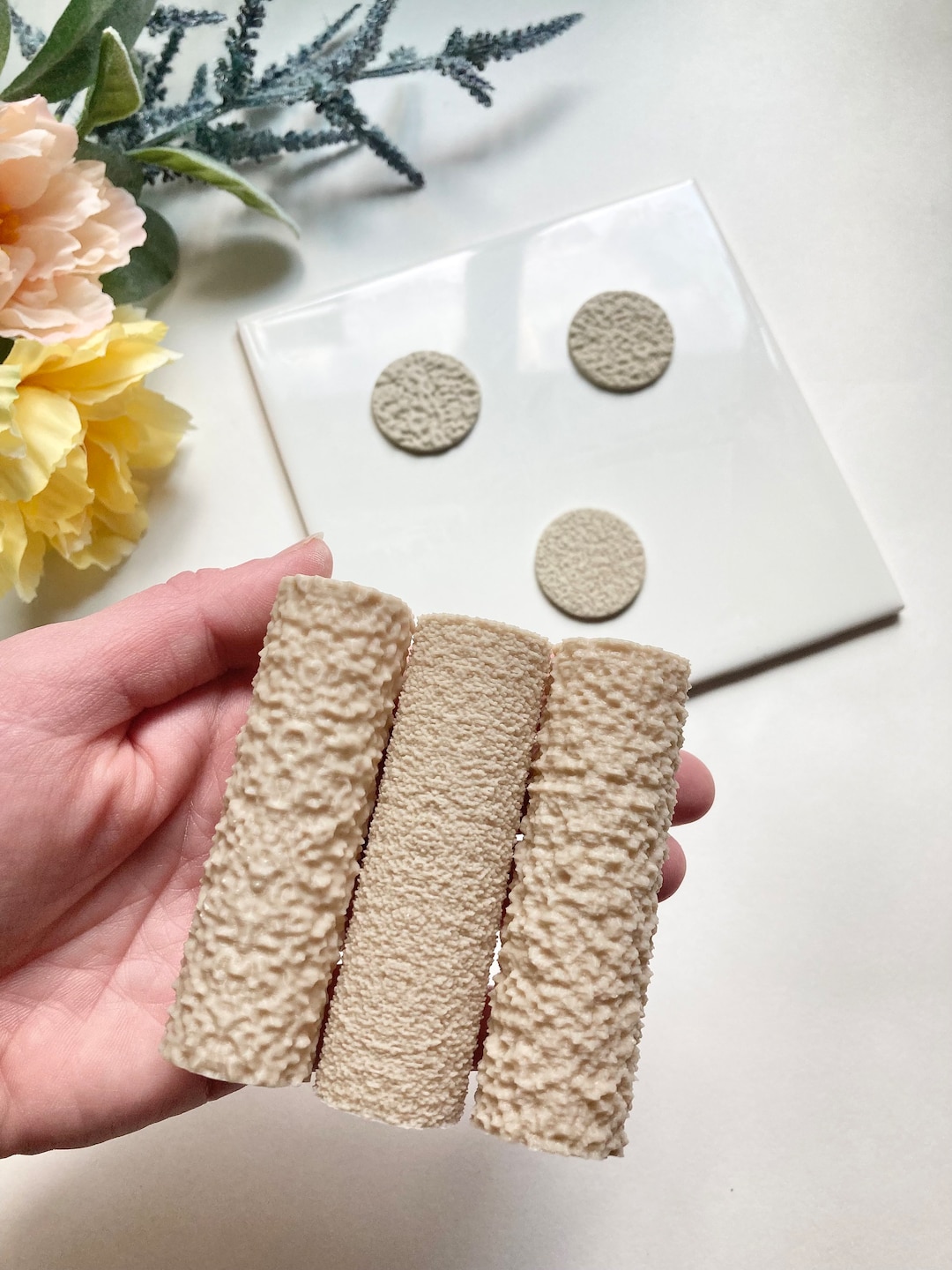 Sandpaper Texture Roller for Clay Earring Making Polymer Clay Pattern
