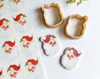 Santa Clay Cutter & Transfer Set: Christmas Polymer Clay Tools
