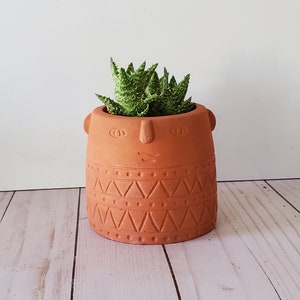 Concrete Plant Pot Gift With Drainage - Cement Planter - Modern Plant Pot - Unique Planter - Medium Plant Pot - 4&quot; 4 Inch Planters