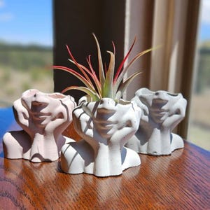 Dreamy Woman Air Plant Holder Concrete Plant Pot -  Modern Planter - Unique Planter- Air Plant Planter - Planter 2&quot;