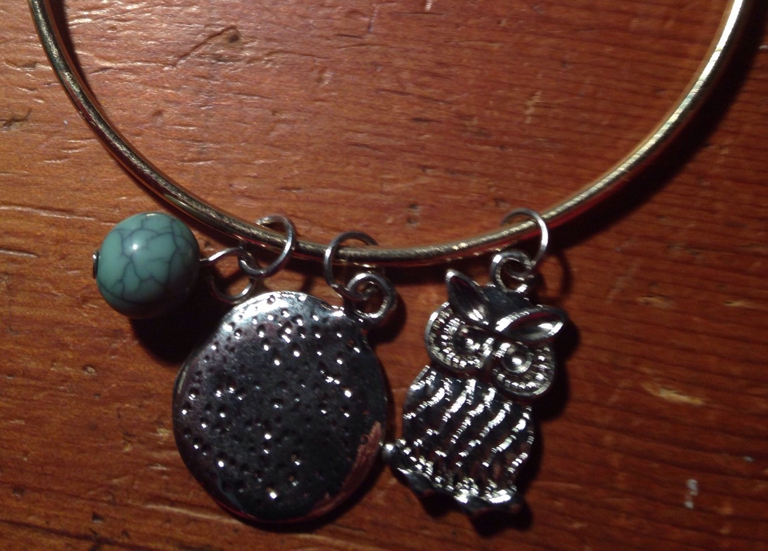 Owl Bangle Silver,Owl Charms Bracelet,Exandale Charm,Owl Charm Jewelry