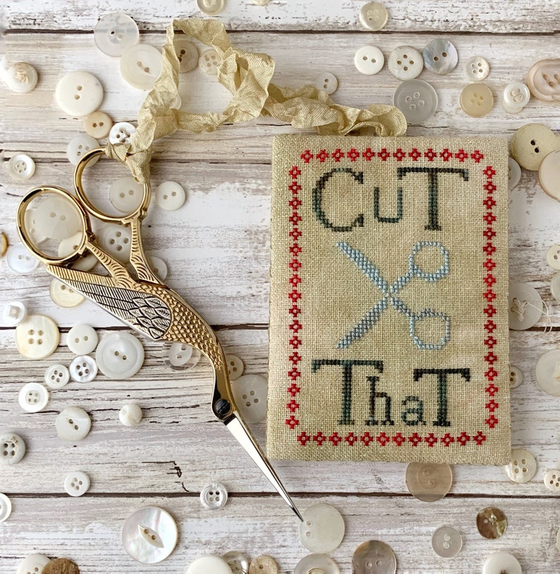 Cut That Scissor Fob Cross Stitch Chart Pdf