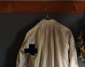 French vintage × Japanese indigo repair smock