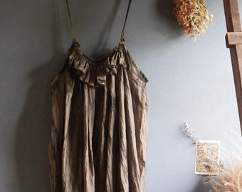 Kakishibu dyed camisole dress
