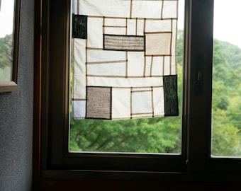 Black & White Korean patchwork curtain