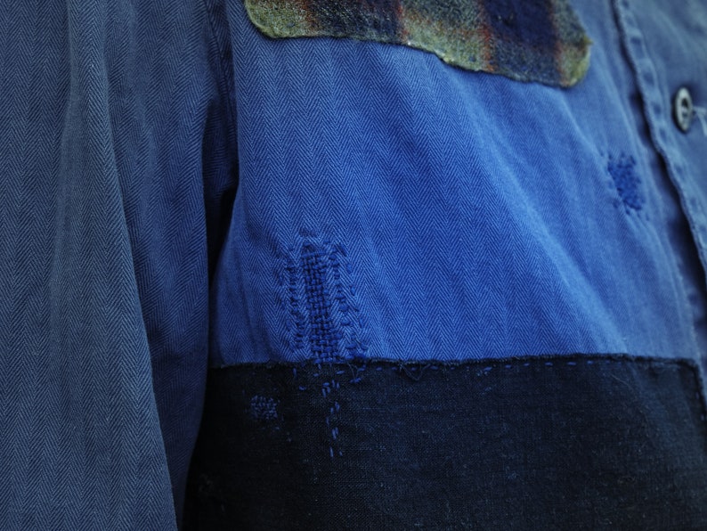 boro patchwork & sashiko vintage German work jacket image 5