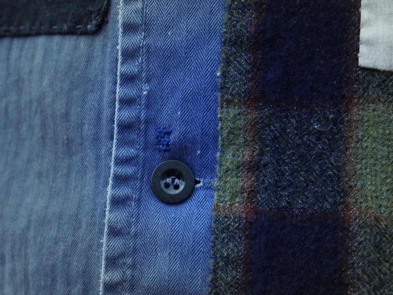 boro patchwork & sashiko vintage German work jacket image 6