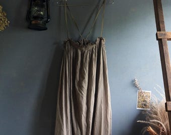 Kakishibu dyed gauze camisole dress