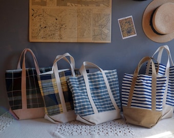 Japan old textile tote bags