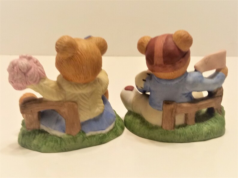 Home Interiors Gameday Bears Figurines Set of 2 Cheerleader Etsy