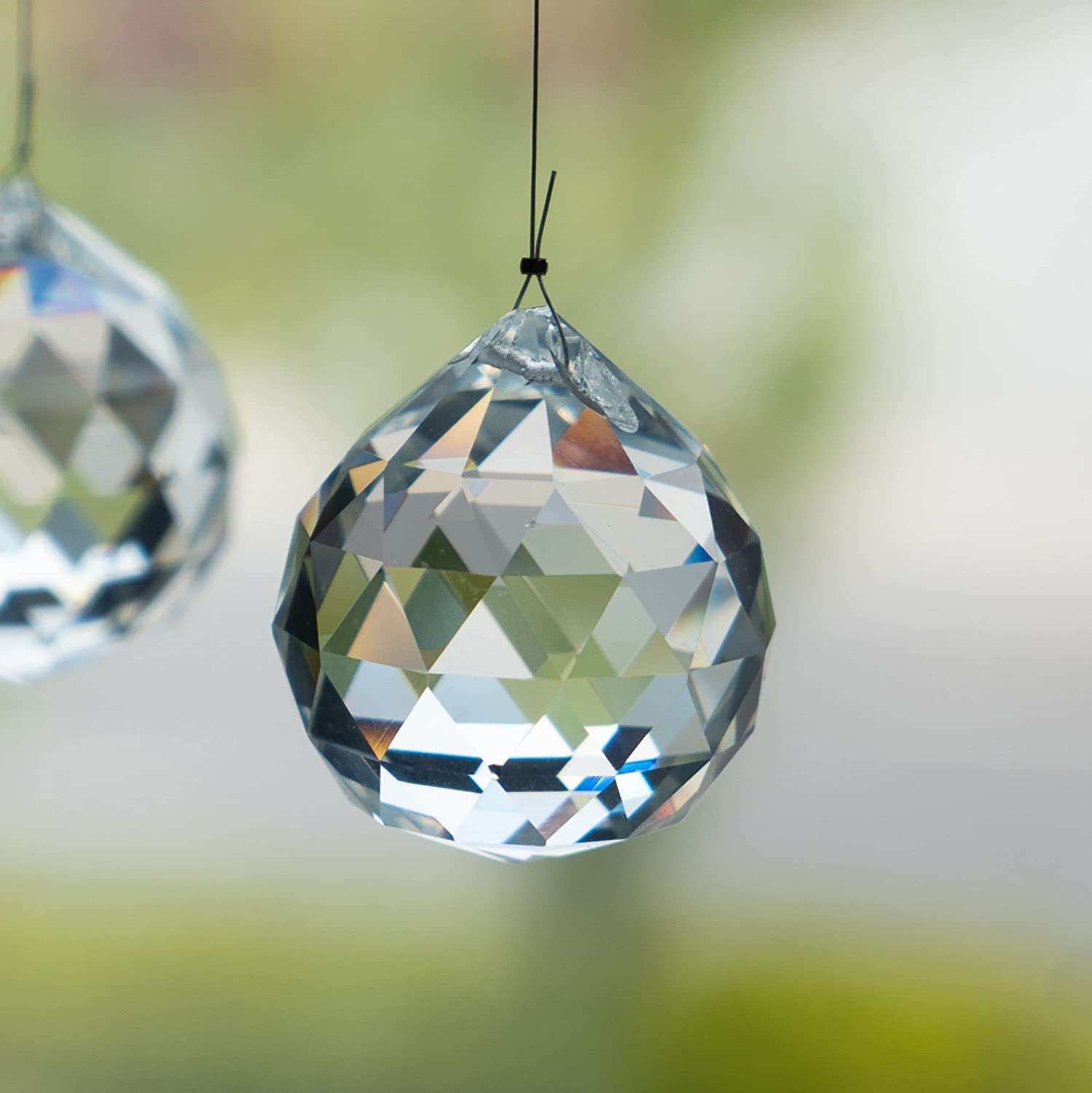 38mm,20pcs HDCRYSTALGIFTS Hanging Rainbow Maker Colorful Crystal Chandelier Parts Drops Icicle Prisms Fengshui Suncatcher 