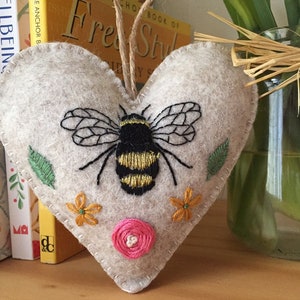 Embroidery Kit - Bee Felt Heart