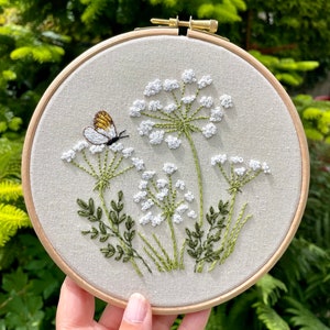 Butterfly and Cow Parsley Embroidery Kit