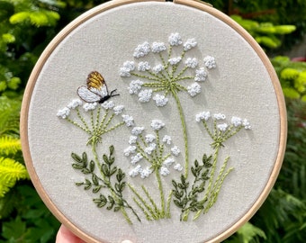 Butterfly and Cow Parsley Embroidery Kit