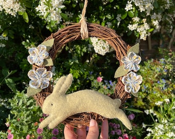 Rabbit and flower Indoor Wreath