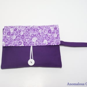 Small Wristlet Purse, Purple with Floral Print Wristlet Clutch, Clutch Purse, Wristlet, Floral Clutch Purse