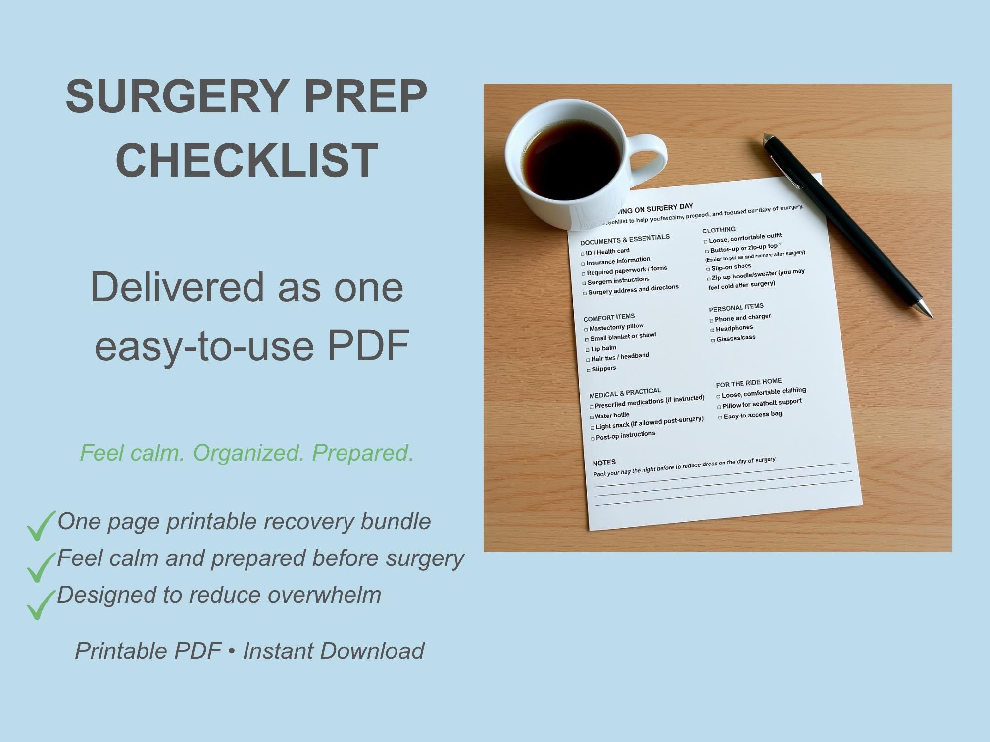 Surgery Scheduler Checklist.pdf Top Surgery Packing List, Hospital Bag Checklist, Gender Affirming ...