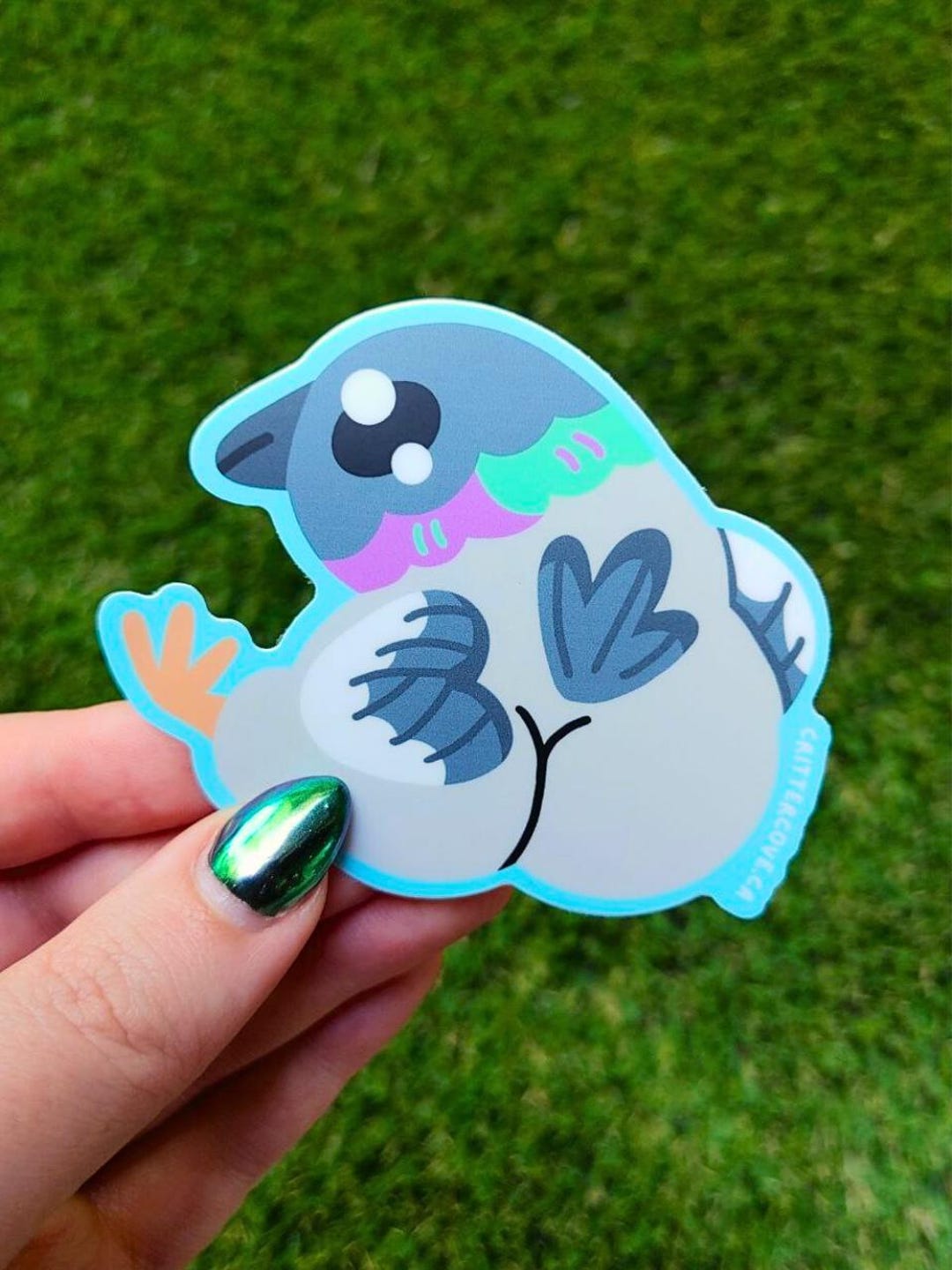 Pigeon Butt Sticker / Silly Bird Matte Decal - Etsy