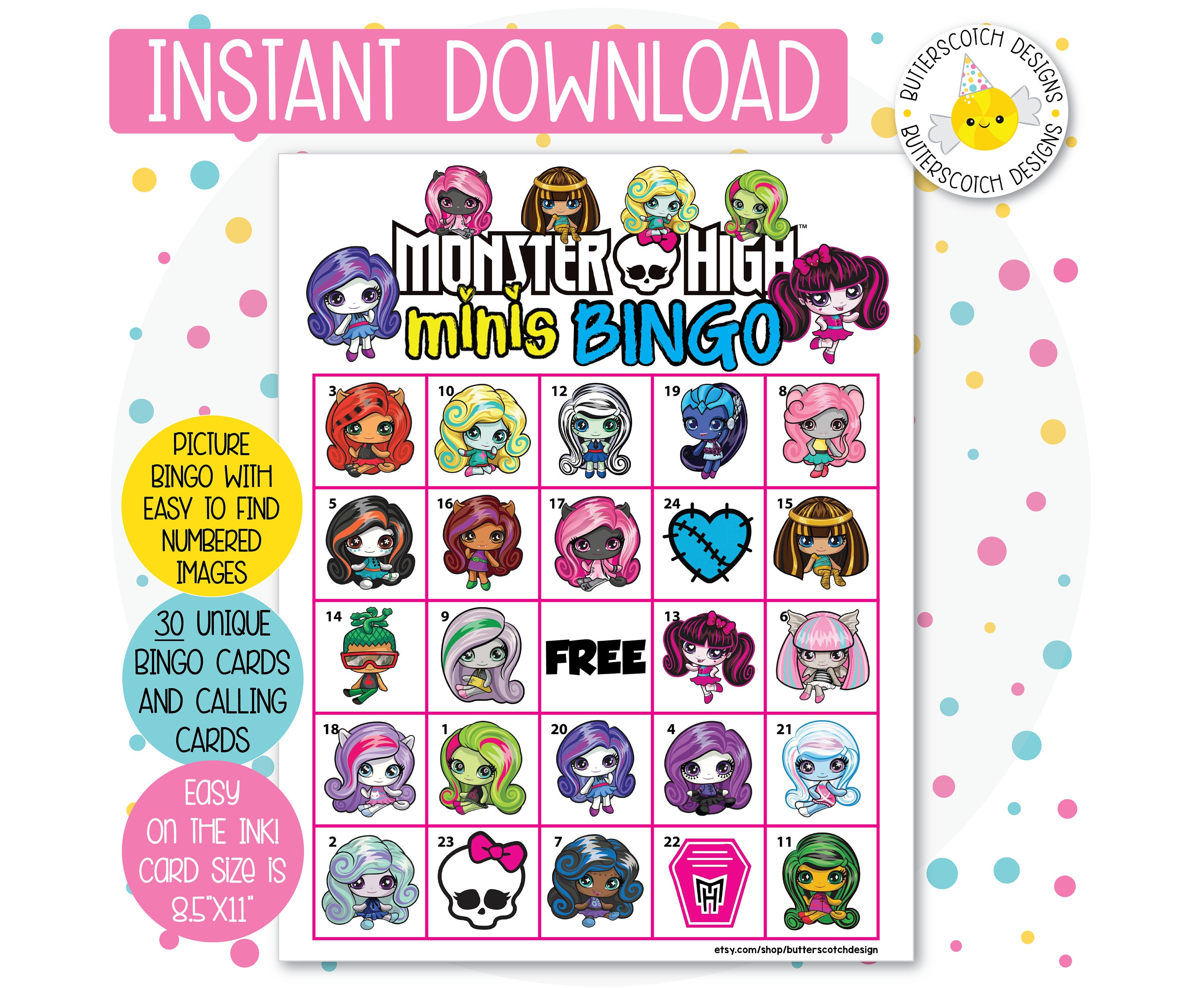 Monster High Printable Cards
