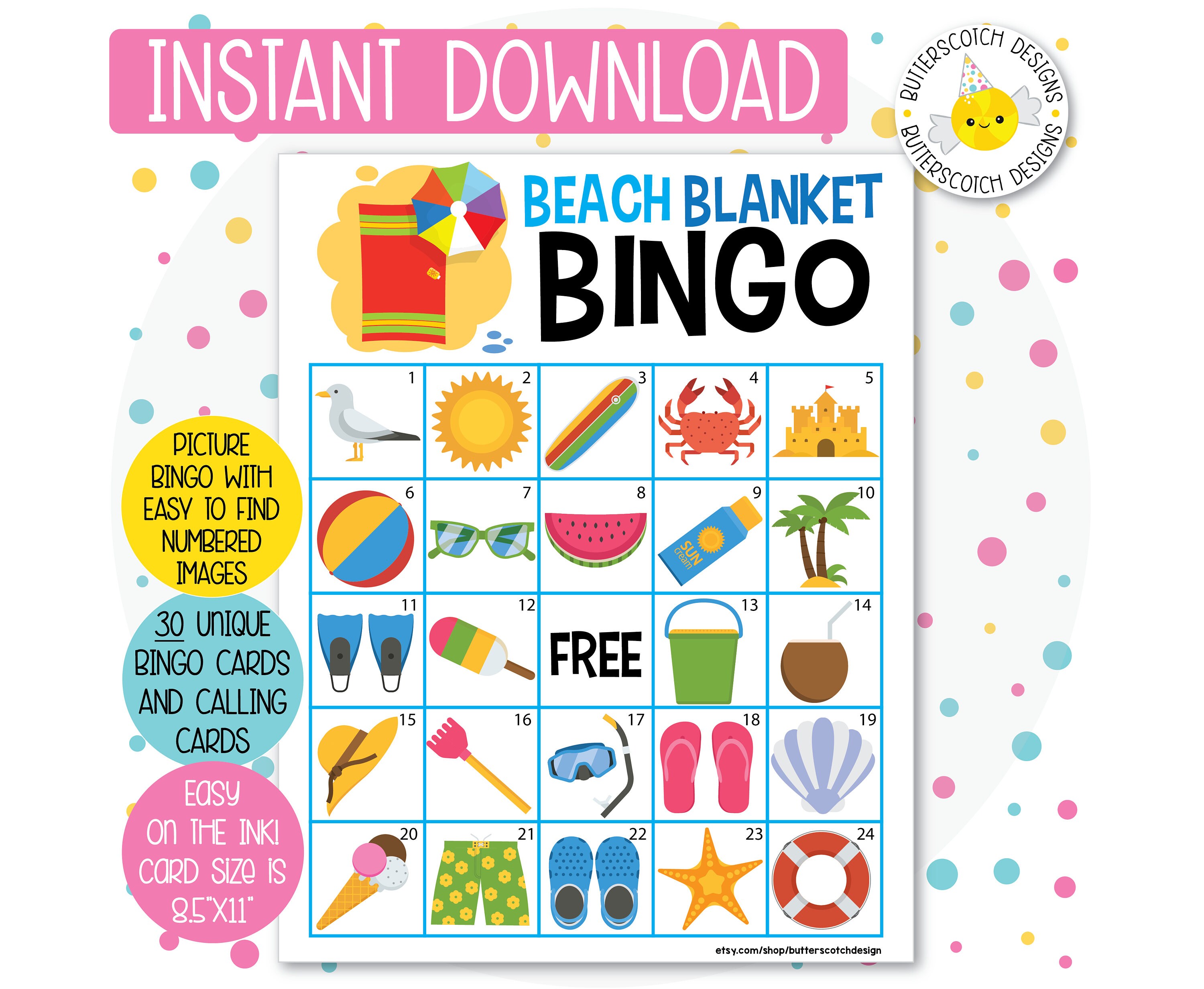 Beach / Summer Pool Party Printable Bingo Cards 30 Different🍀 Conheça a Beach / Summer Pool Party Printable Bingo Cards 30 Different🍀 Conheça a