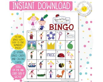 20 Little Kingdom Printable Bingo Cards (20 Different Cards) - Instant Download