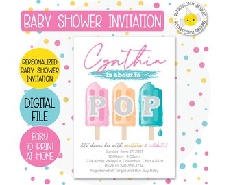 Popsicle Baby Shower Einladung - Druckbare/digitale Datei