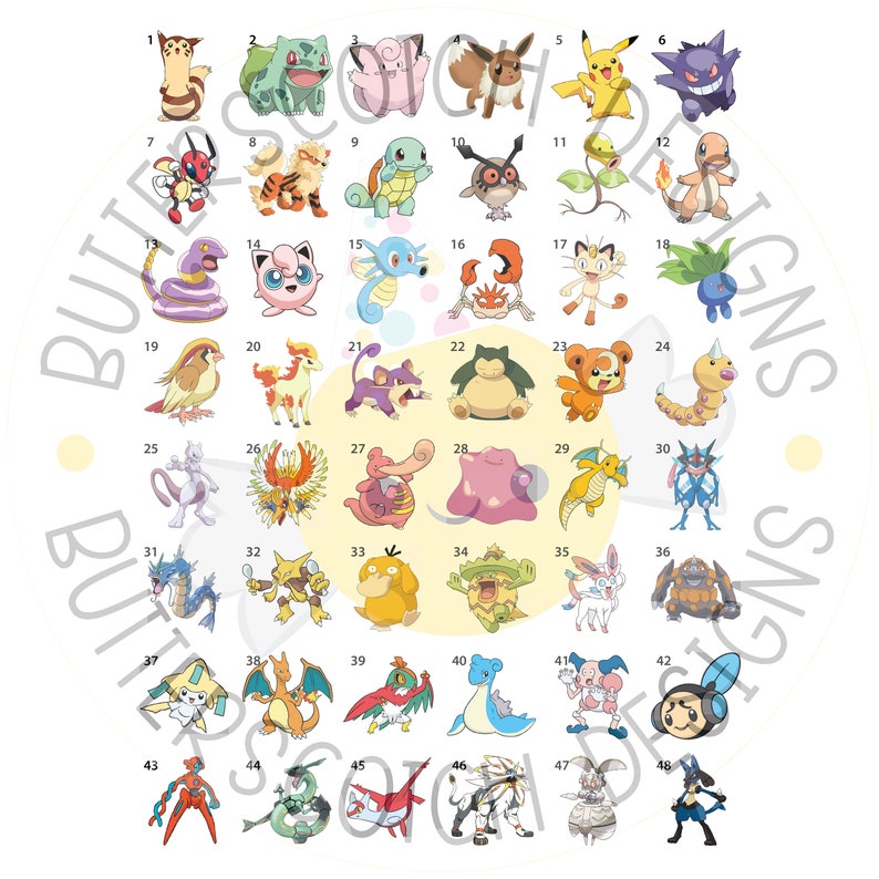 Pokemon Printable Bingo Cards 30 Different Cards Instant Etsy