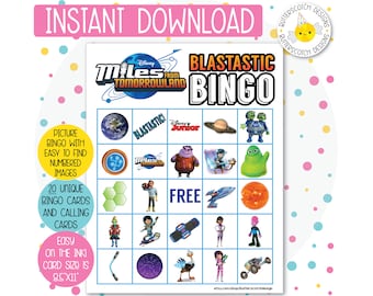 20 Miles from Tomorrowland Printable Bingo Cards (20 Different Cards) - Instant Download