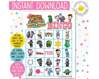 20 Wild West Printable Bingo Cards (20 Different Cards) - Instant Download