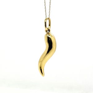 Italian Cornicello Horn Charm 14k Gold,  Solid Gold Italian Horn