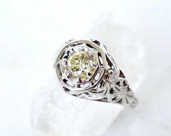 Yellow diamond engagement ring