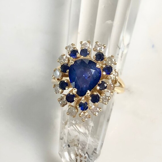 Blue Sapphire Engagement Ring, Sapphire Ring Gold… - image 4