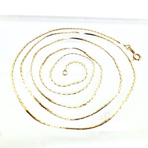 Vintage 14k Yellow Gold Flat Triangle links Chain Necklace, 24inch