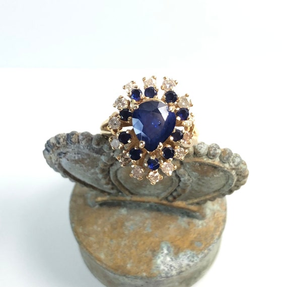 Blue Sapphire Engagement Ring, Sapphire Ring Gold… - image 6