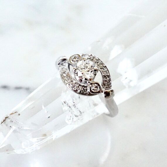 Antique Diamond Engagement Ring, Old European Cut… - image 2