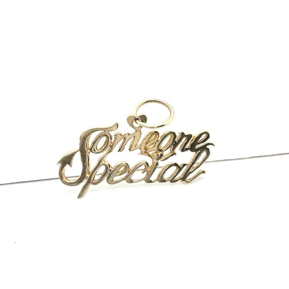 Someone Special Script 14k Gold Charm Pendant