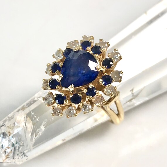 Blue Sapphire Engagement Ring, Sapphire Ring Gold… - image 3