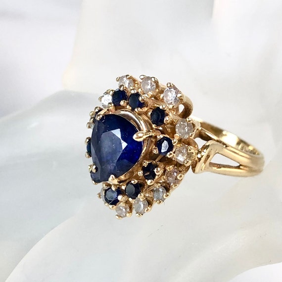 Blue Sapphire Engagement Ring, Sapphire Ring Gold… - image 5