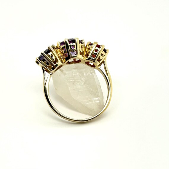 Amethyst Iolite Garnet Ring: Vintage 10k Gold Mul… - image 5